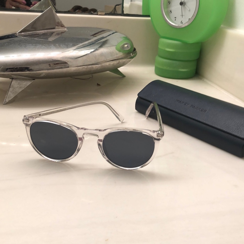 COPY - Warby Parker Sunglasses / Alloy Crystal clear frame wi/ case & lens cloth
